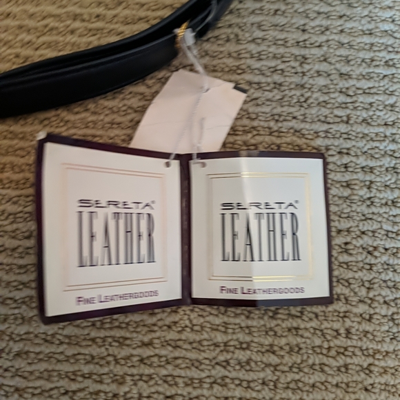 NWT vintage Sereta Leather Handbag Women Black medium Messenger Crossbody Purse - Picture 9 of 11